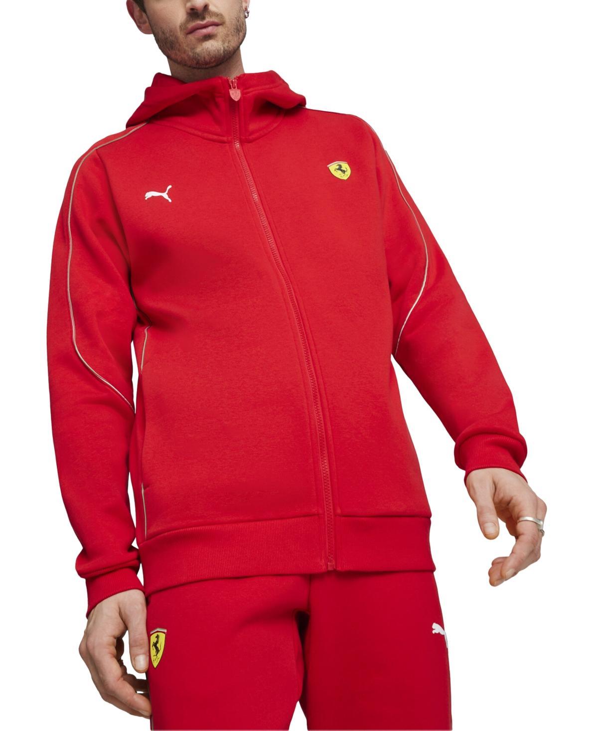 Puma Mens Ferrari Race Contrast Piped Full-Zip Hooded Fleece Jacket Product Image