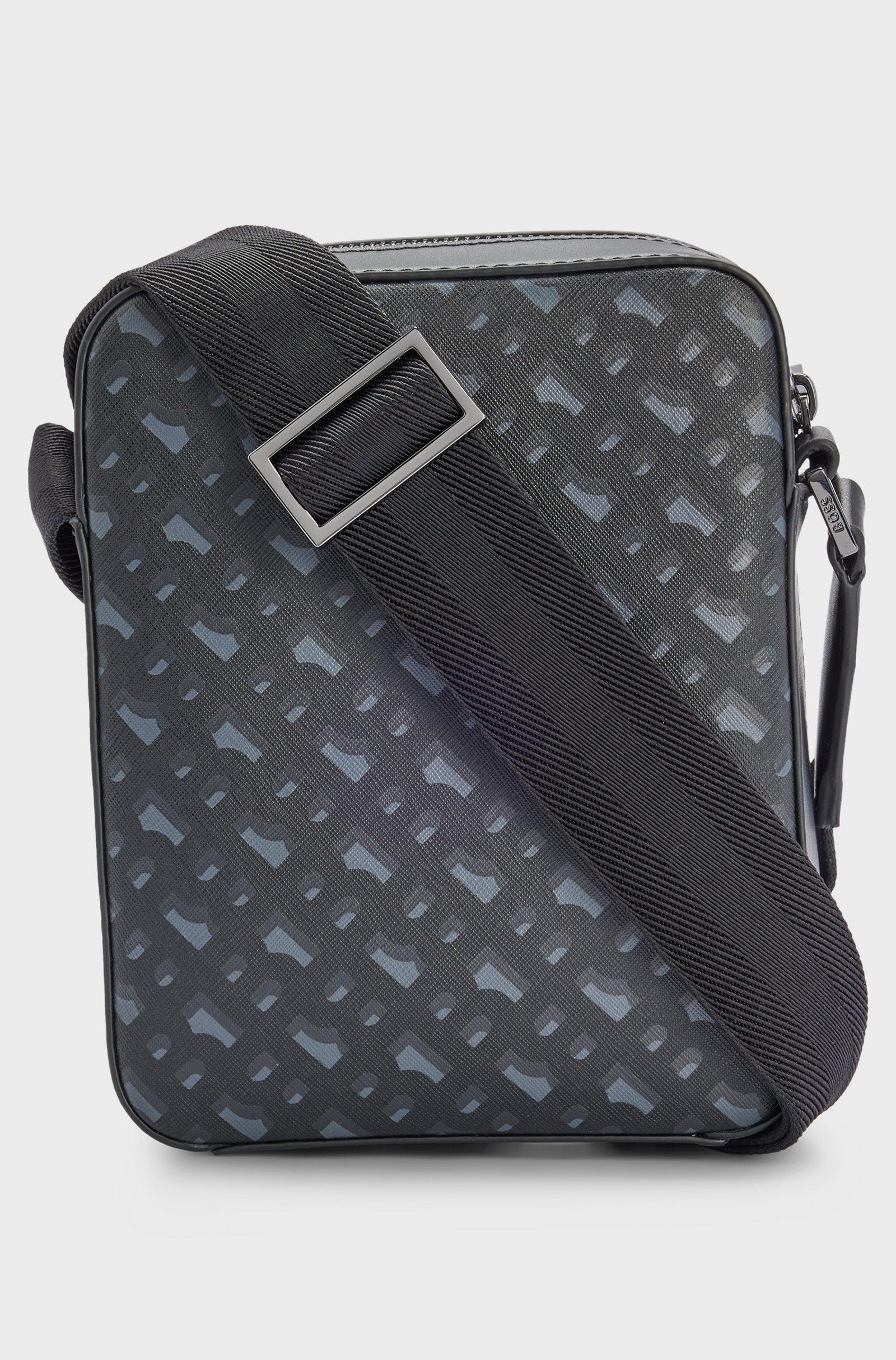 Boss MONOGRAM-PATTERN REPORTER BAG WITH SIGNATURE HARDWARE Male Product Image