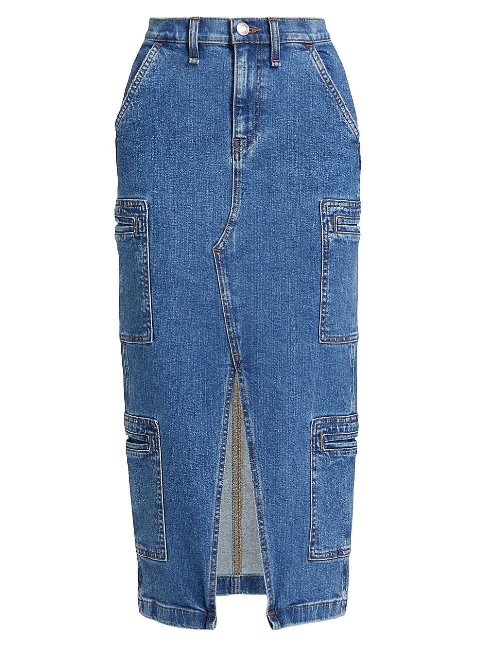 Womens Denim Cargo-Style Skirt Product Image