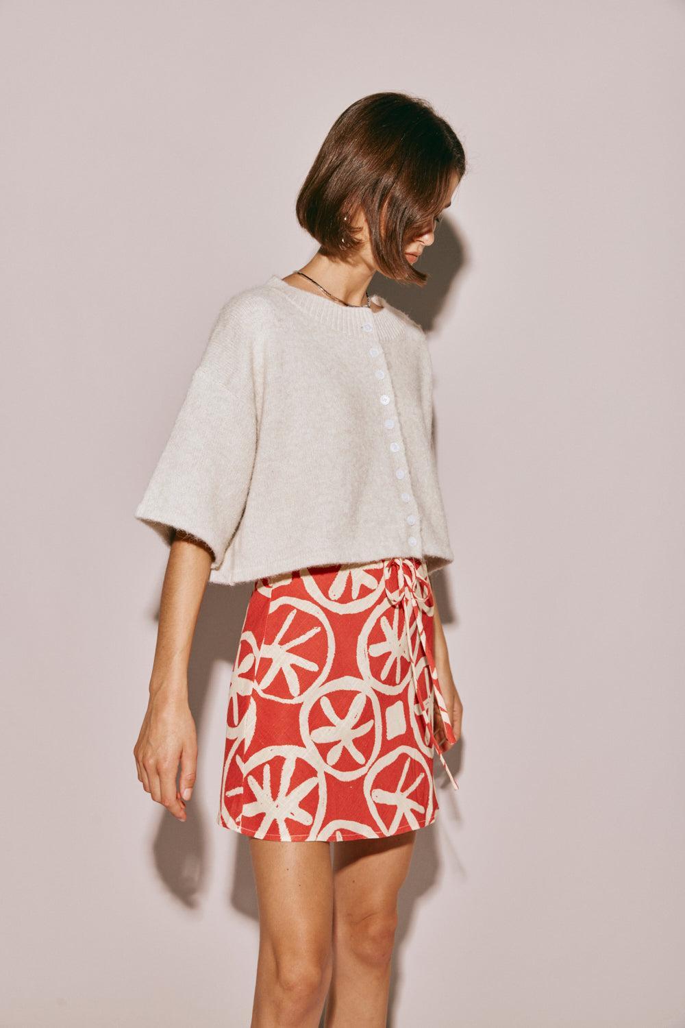 The Way To San Jose Bias Cut Mini Skirt Print Product Image