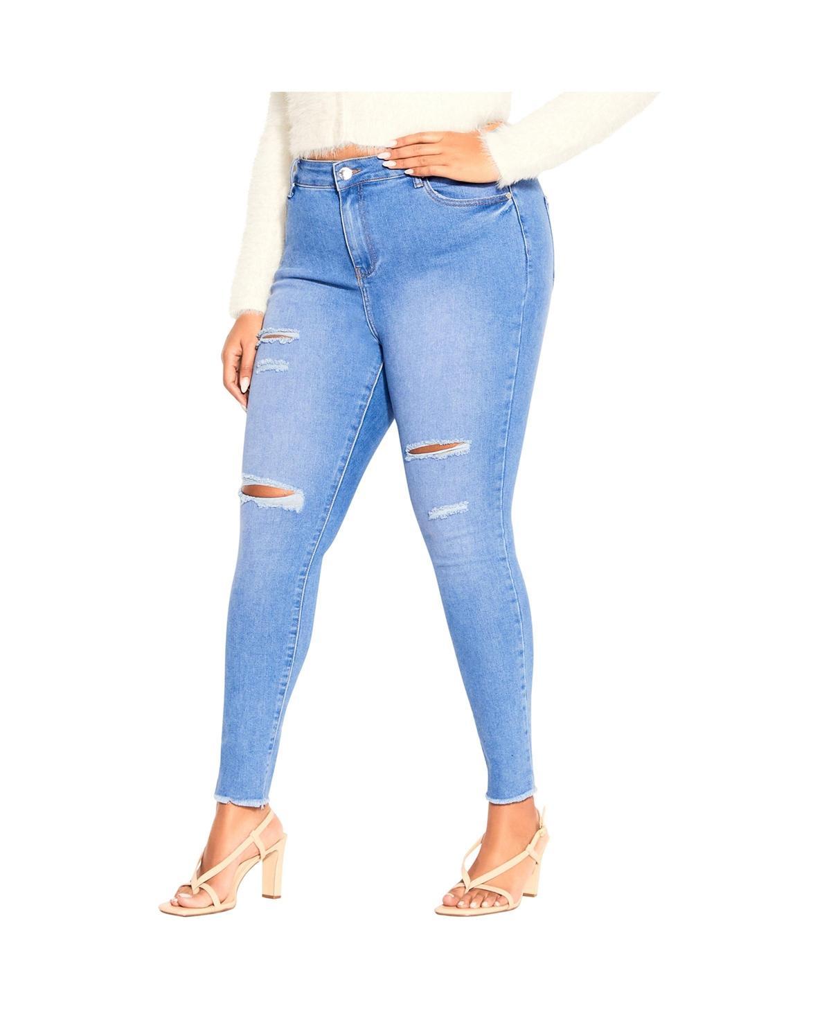 City Chic Womens Asha Wild Rose Skinny Jean Product Image