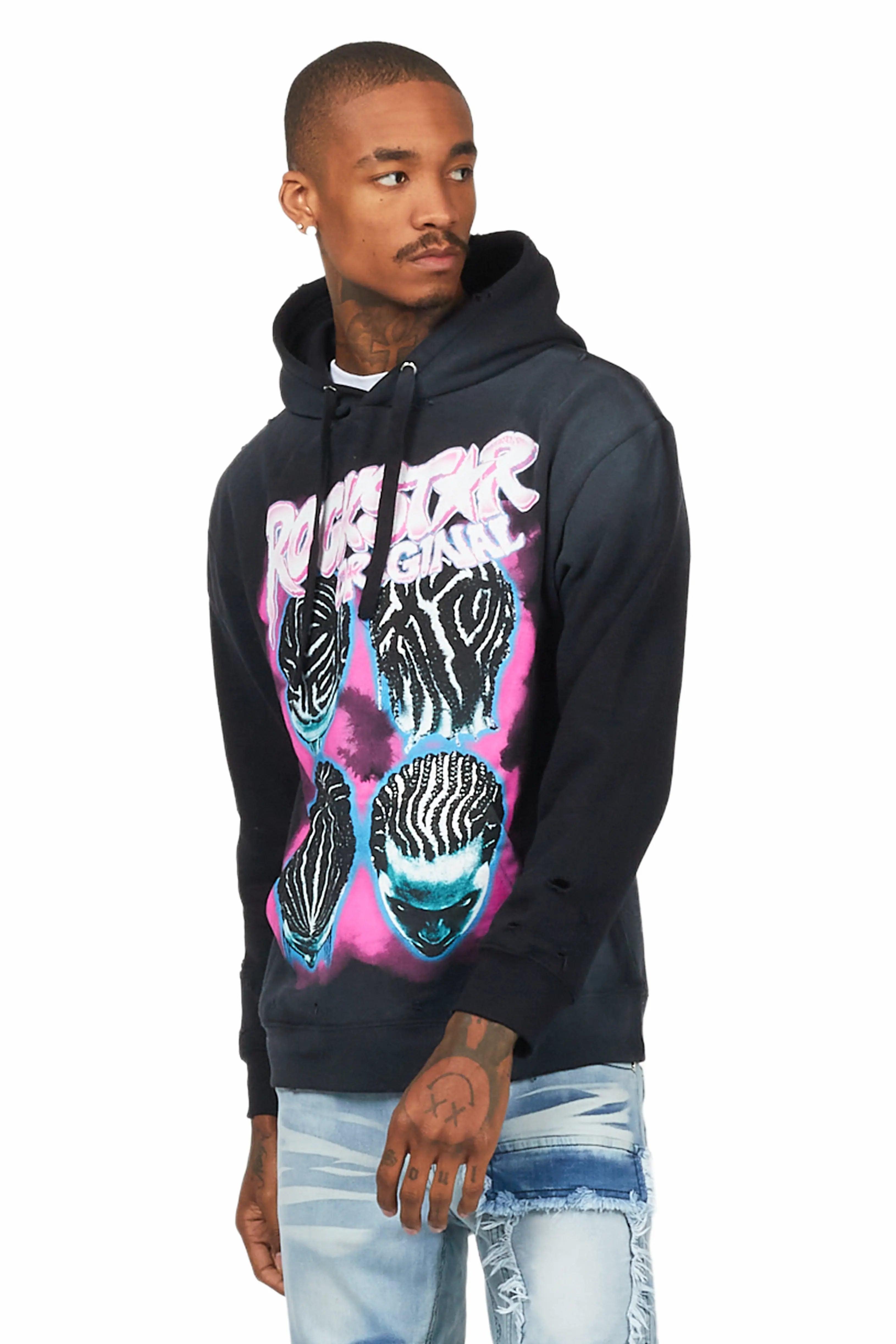 Barber Black Graphic Hoodie Male Product Image