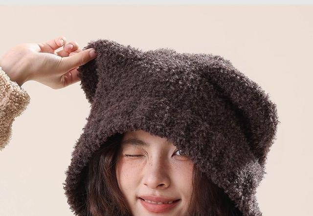 Bear Ear Yarn Hooded Scarf Product Image