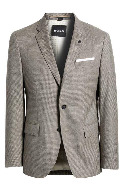 HUGO BOSS Boss Hutson Microcheck Stretch Wool Sport Coat In Grey Product Image