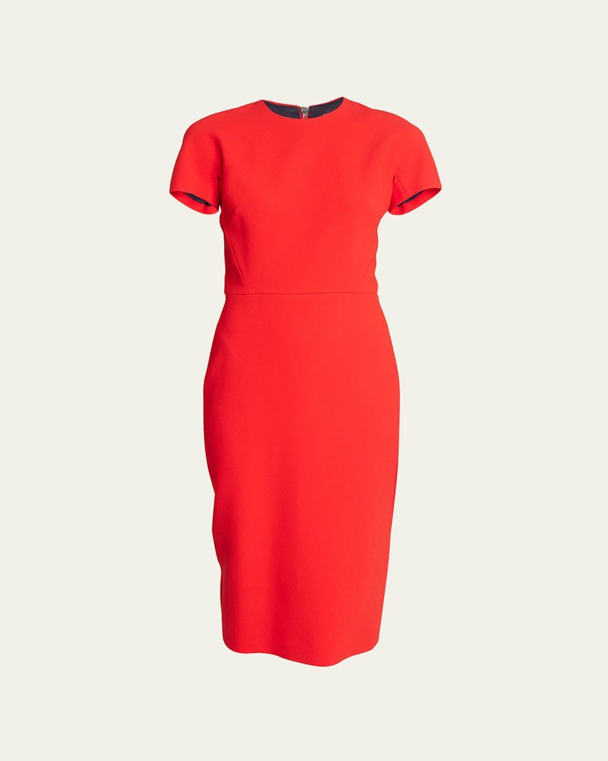 Womens Short Sleeve Wool-Blend Midi-Dress Product Image