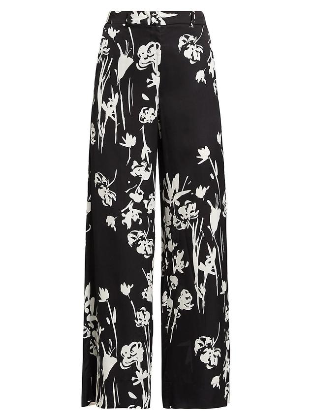 Womens Sale Floral Wide-Leg Trousers Product Image