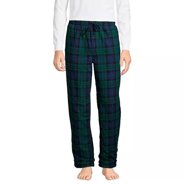 Big & Tall Lands End Plaid Sherpa-Lined Flannel Pajama Sleep Pants, Mens Product Image