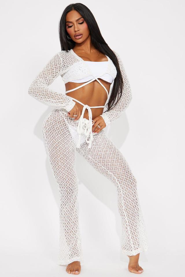 Gracie Cover Up Pants Set - Ivory Product Image