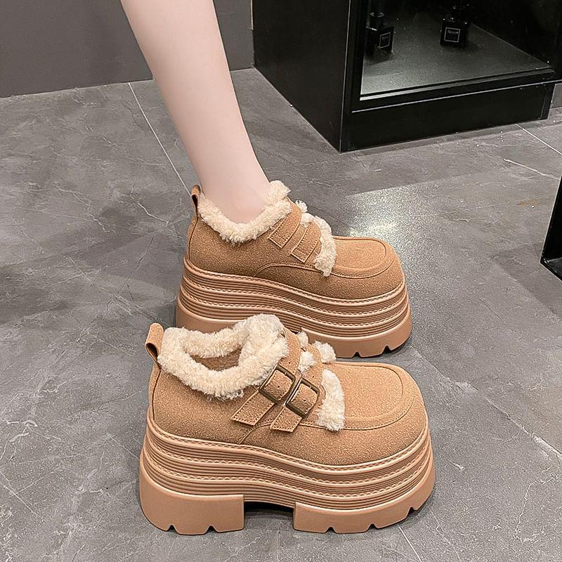 Fleece Lined Buckled Platform Ankle Snow Boots product image