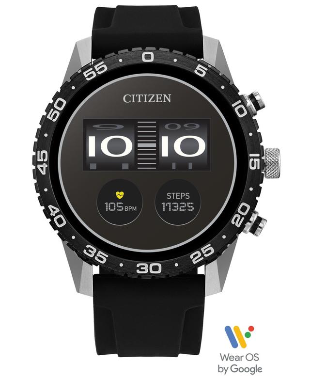 Citizen Unisex Cz Smart Wear Os Black Silicone Strap Smart Watch 45mm Product Image