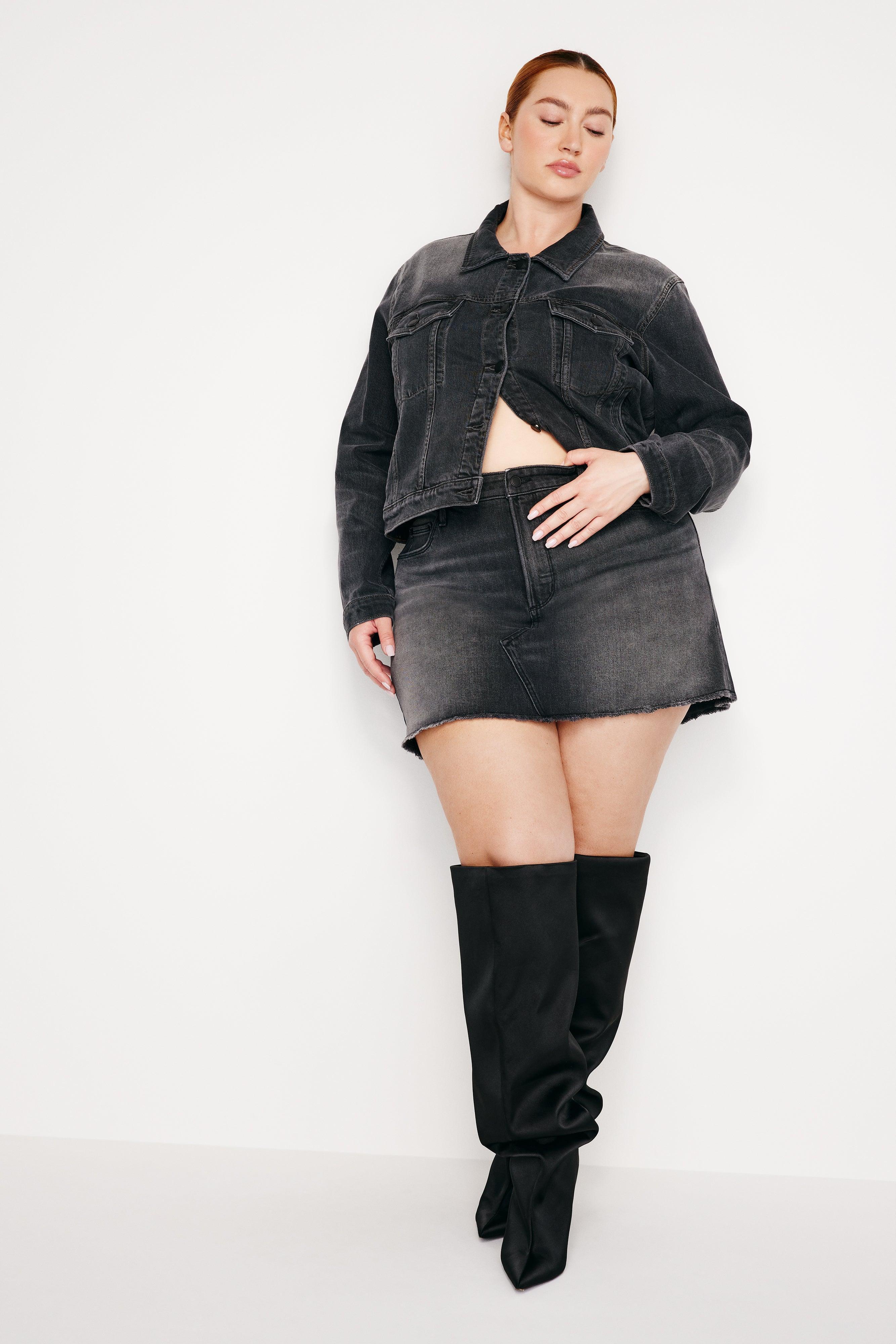 DENIM MINI SKIRT | BLACK352 Product Image