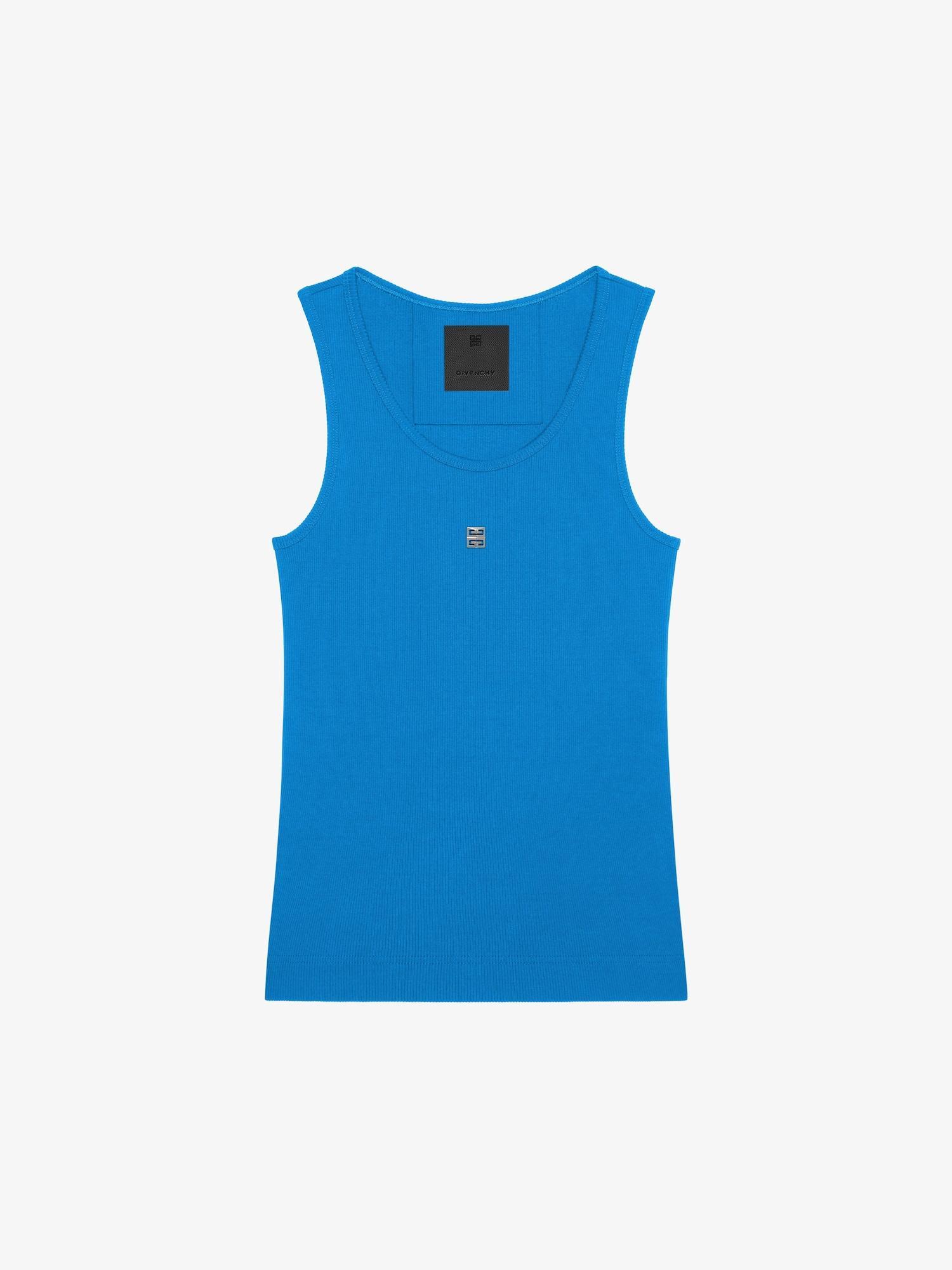 Slim fit tank top in cotton with 4G detail Product Image