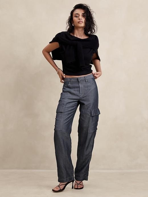 Mid-Rise Loose TENCEL™-Linen Cargo Pant Product Image