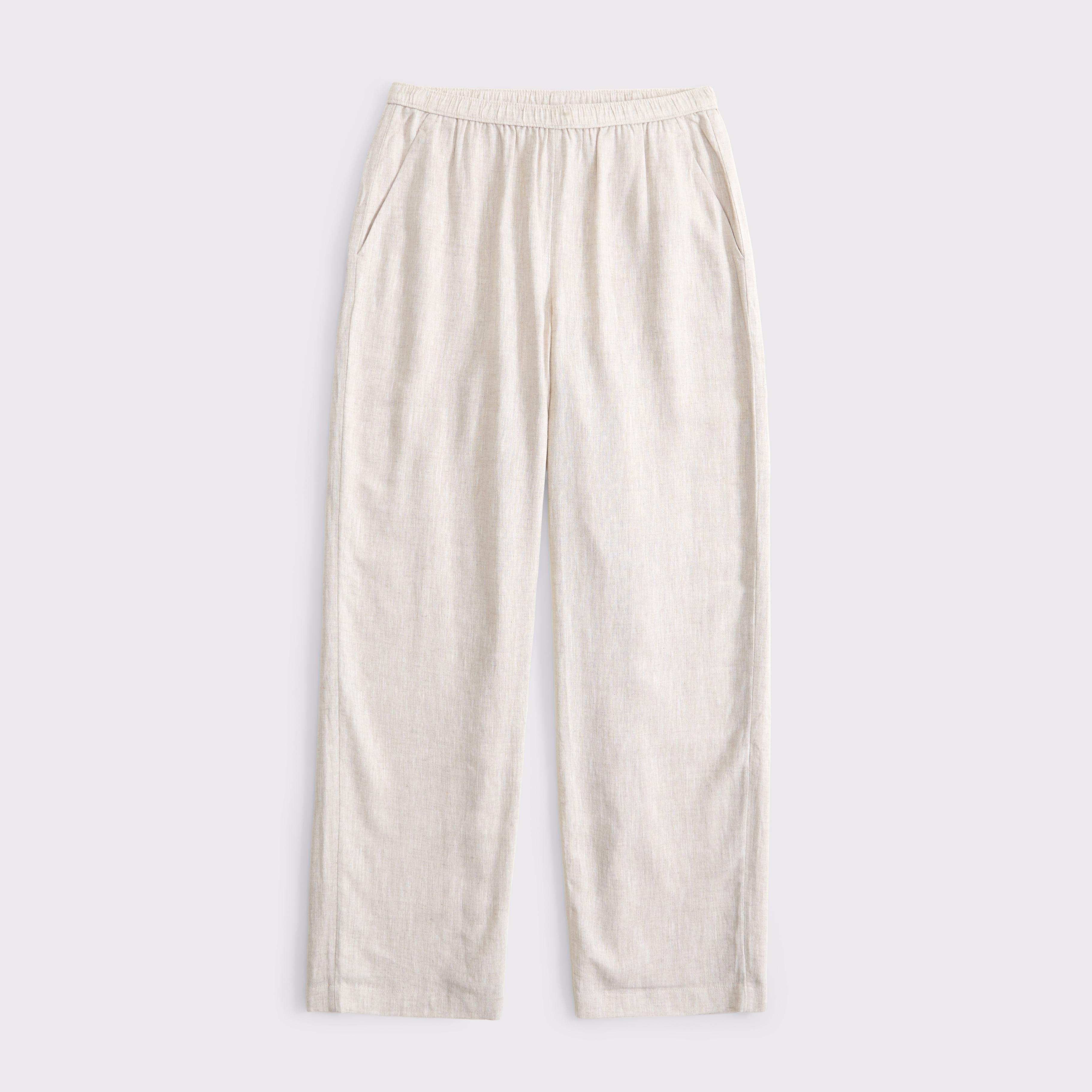 Straight Linen-Blend Pull-On Pant Product Image