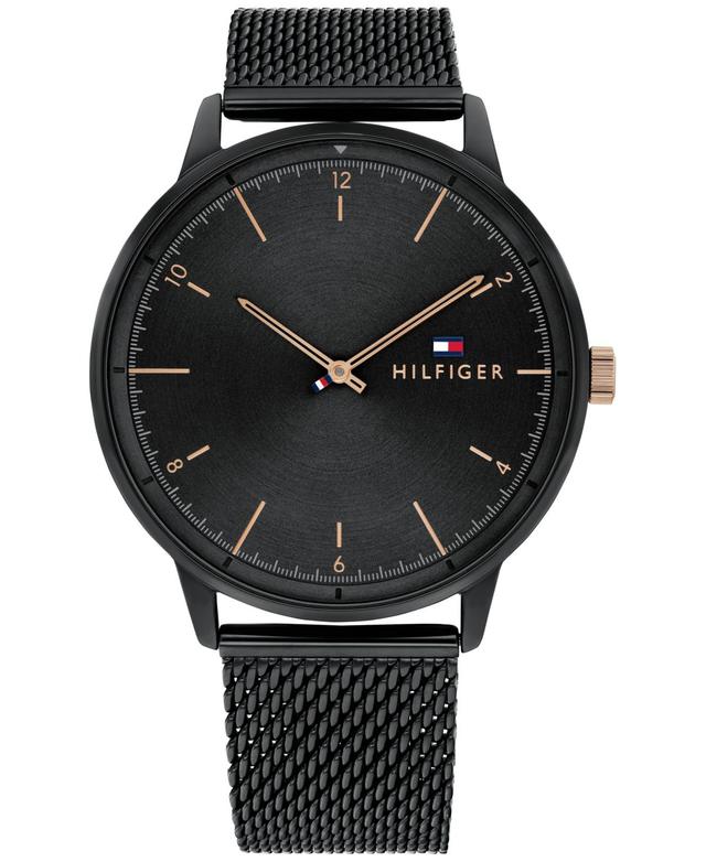 Tommy Hilfiger Mens Black Stainless Steel Mesh Bracelet Watch 43mm Product Image