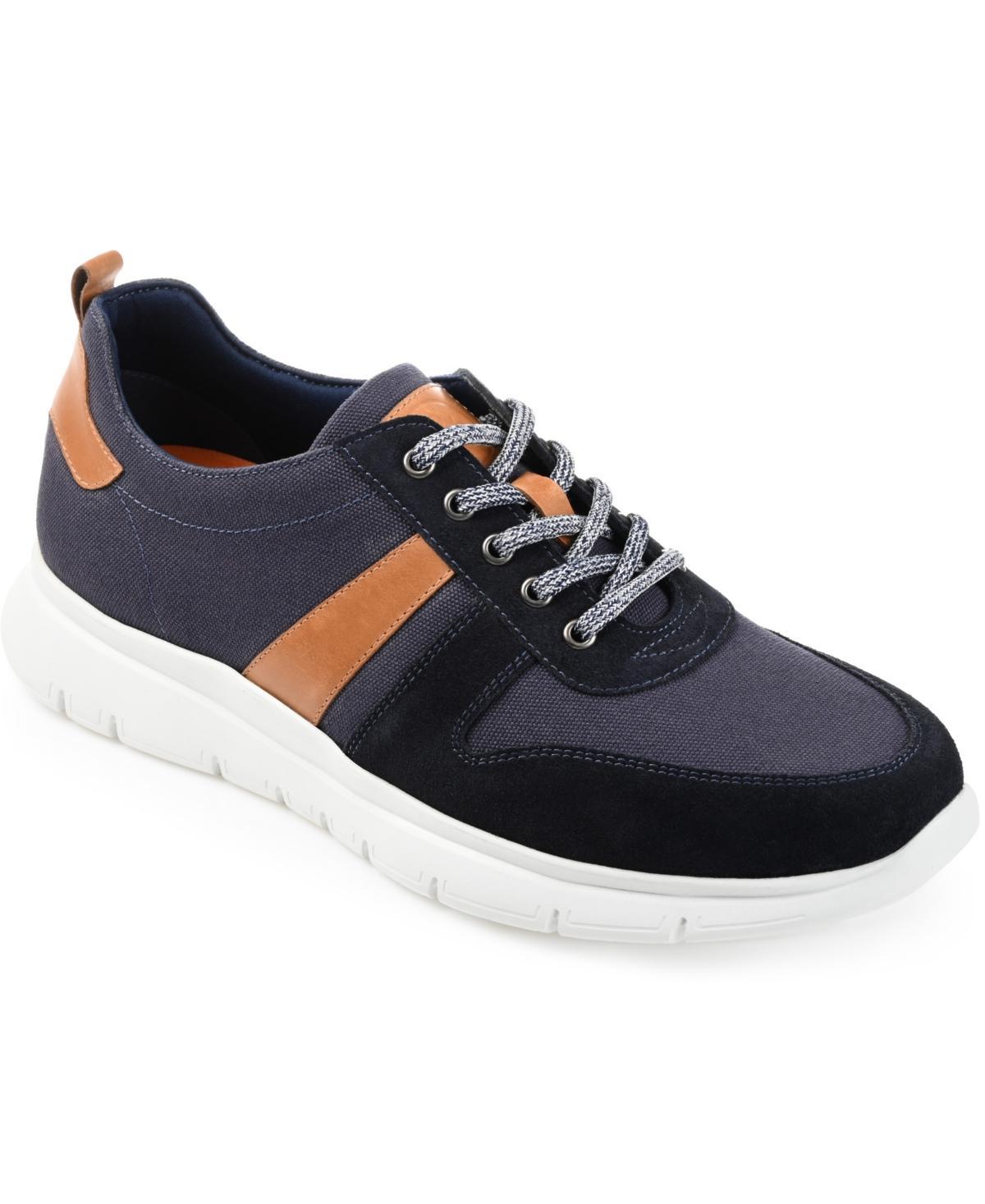 Thomas & Vine Adler Mixed Media Mens Leather Sneakers Blue Product Image