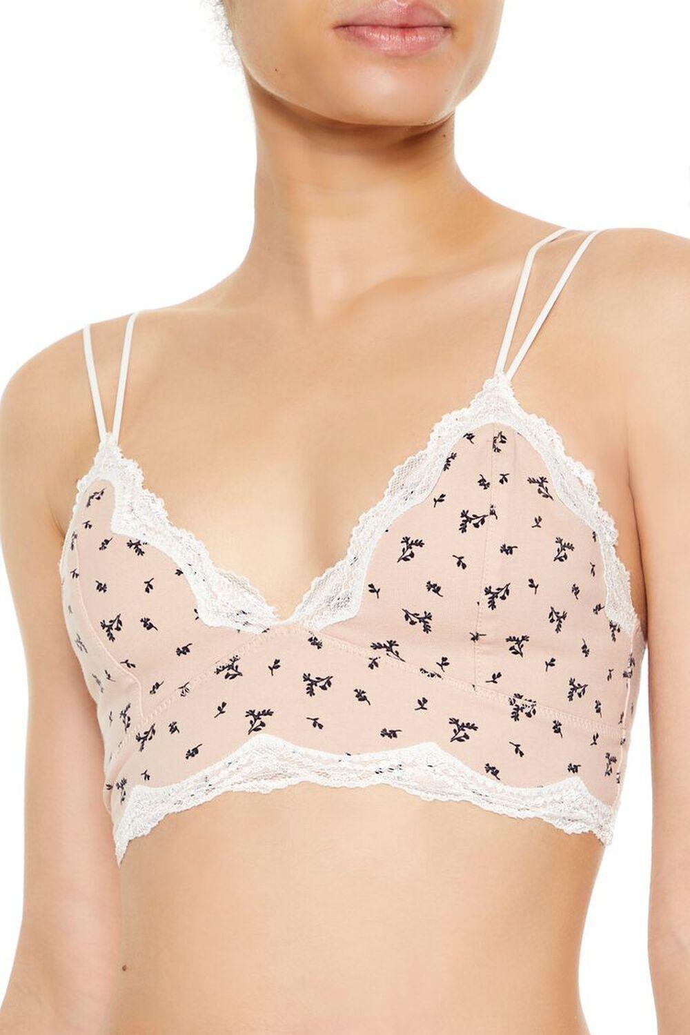 Floral Print Lace-Trim Bralette | Forever 21 Product Image