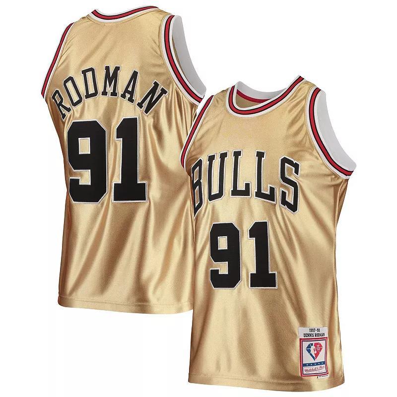 Mens Mitchell & Ness Dennis Rodman Chicago Bulls 75th Anniversary 1997/98 Hardwood Classics Swingman Jersey Product Image