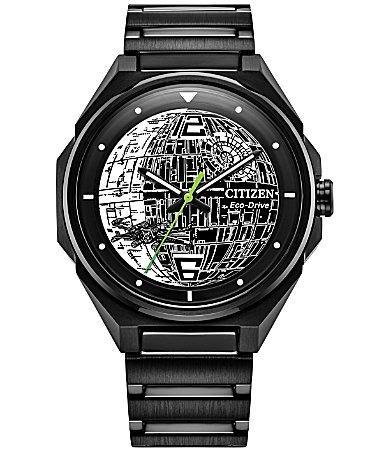 Citizen Mens Star Wars Collection Death Star 2 Three Hand Black Stainless Steel Bracelet Watch Product Image