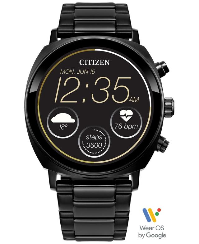 Citizen Unisex Cz Smart Wear Os Black-Tone Stainless Steel Bracelet Smart Watch 41mm Product Image