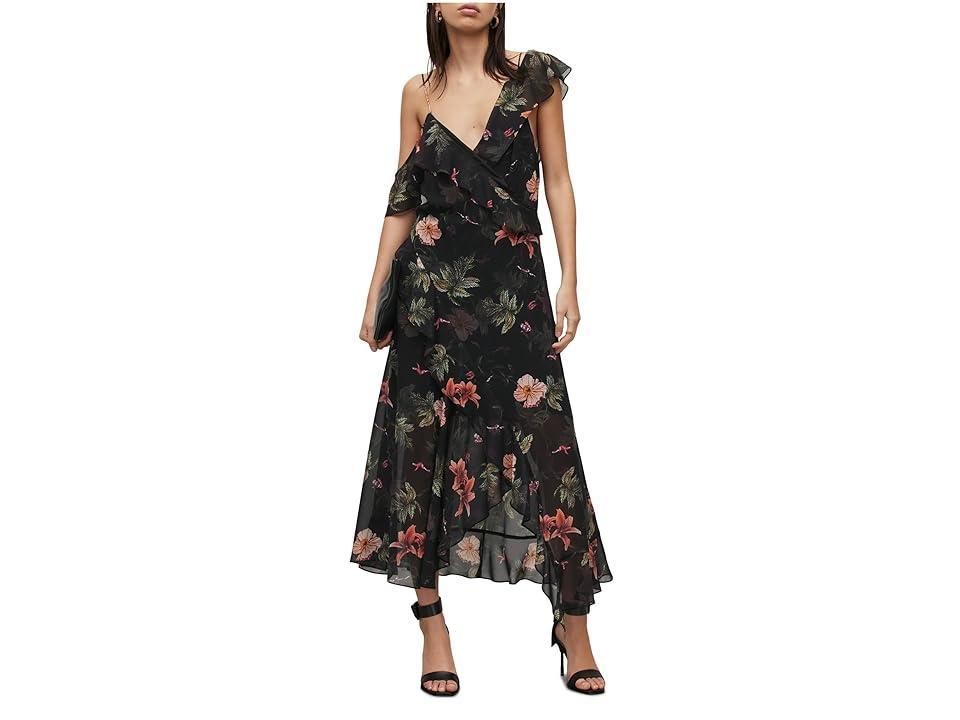 AllSaints Orion Viviana Floral Print Cold Shoulder Dress Product Image