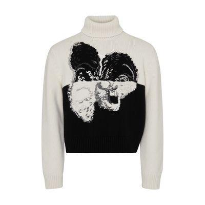 Turtluneck Sweater In Ivory_black Product Image