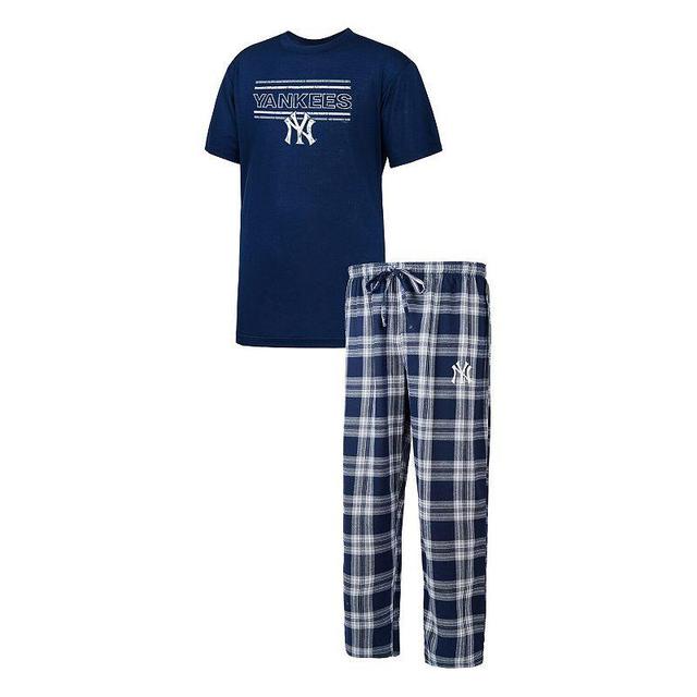 Mens Concepts Sport Navy New York Yankees Badge T-shirt and Pants Sleep Set - Navy Product Image