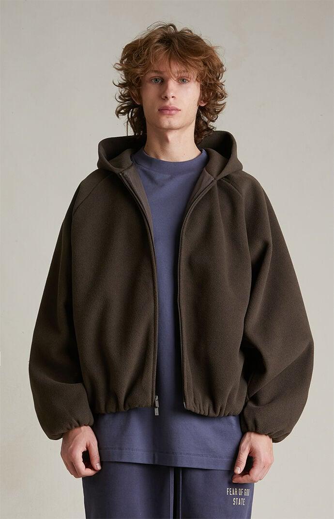 Fear of God Essentials Men's Brushed Yarn Hooded Bomber Jacket - Product Image