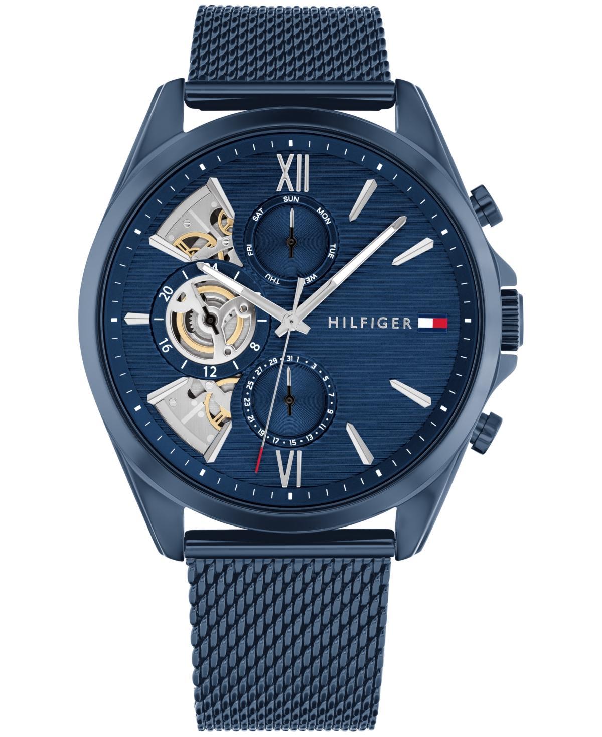 Tommy Hilfiger Mens Quartz Blue Ionic Plated Steel Watch 43.5mm - Blue Product Image