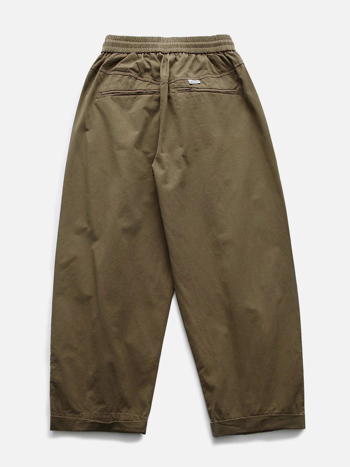 Solid Fold Drawstring Pants Product Image