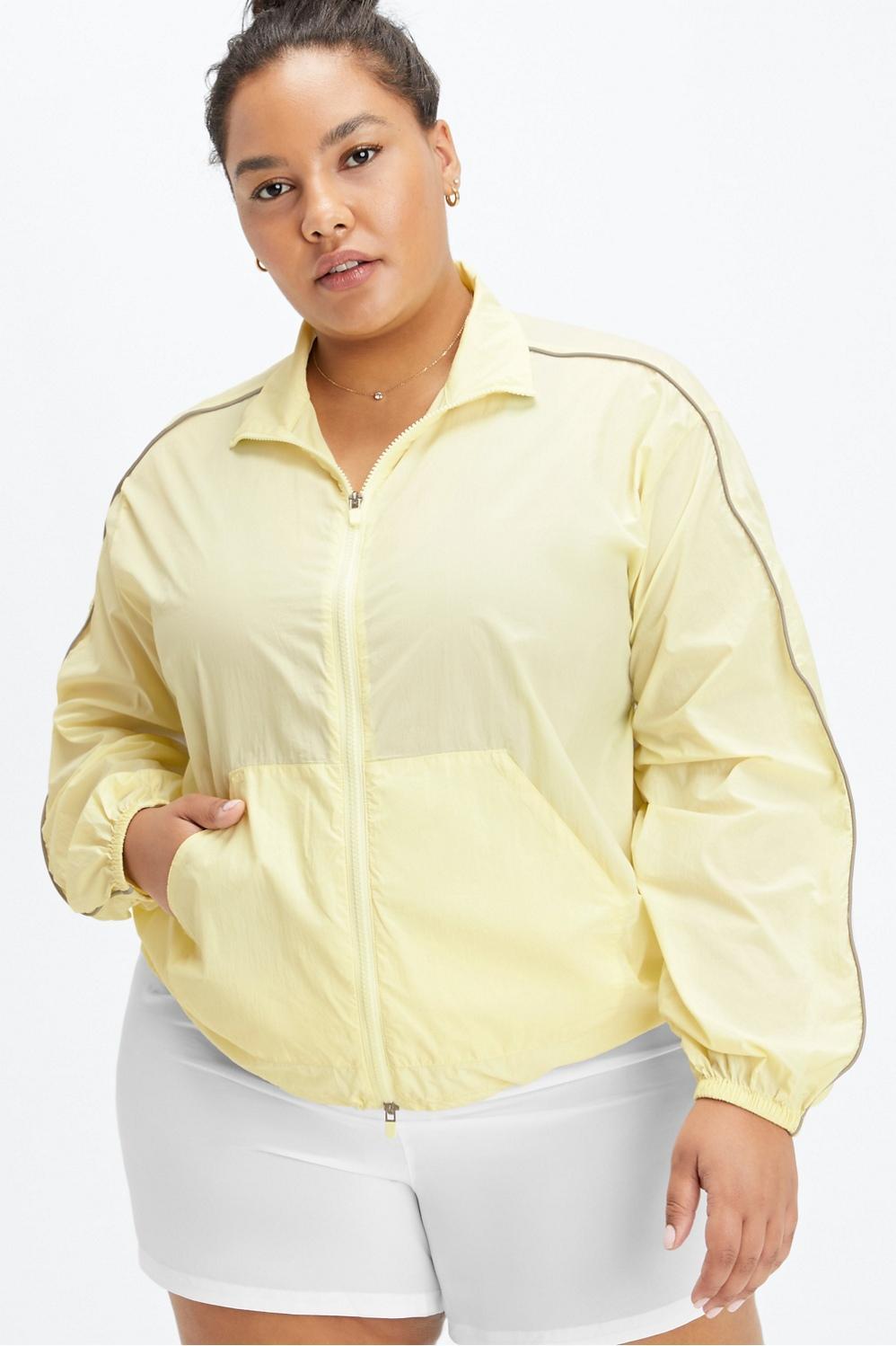 Fabletics Oversized Flyweight Windbreaker Womens yellow plus Size 4X Product Image