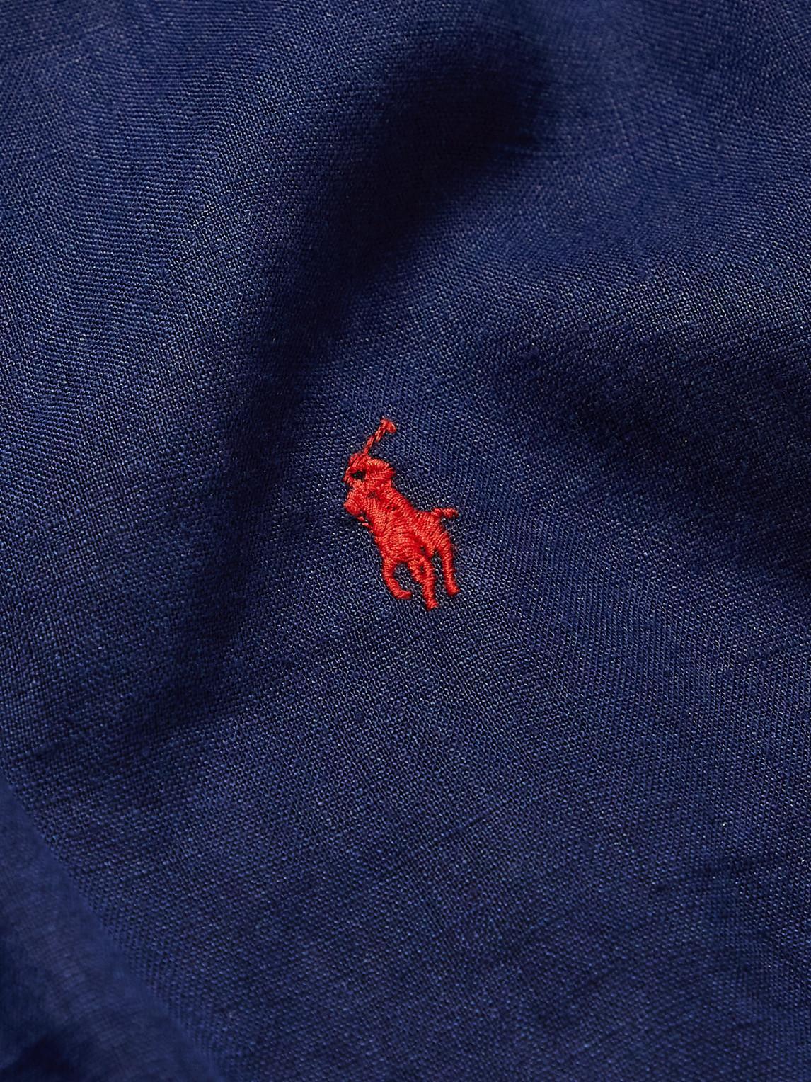 POLO RALPH LAUREN Embroidered Logo Button-down Shirt In Newport Navy Product Image