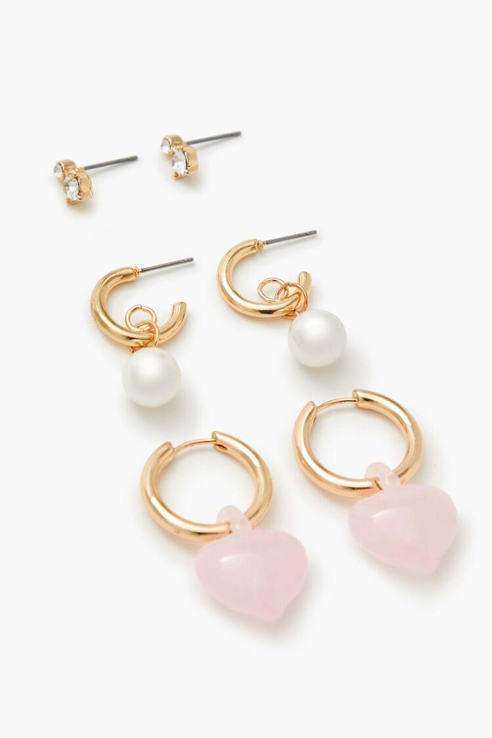 Faux Pearl Stud & Hoop Earring Set | Forever 21 Product Image