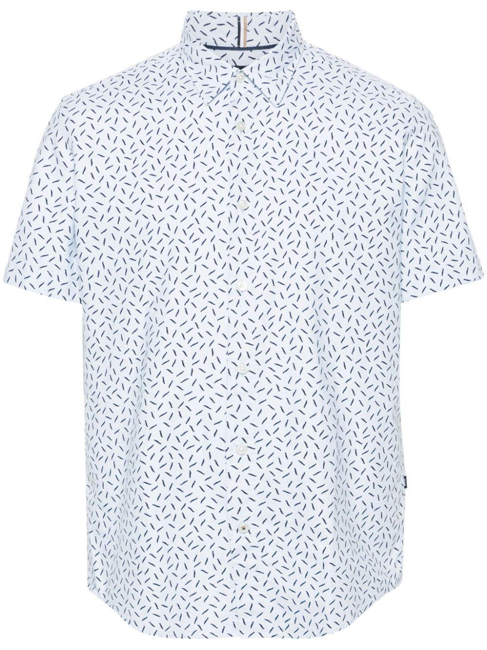 Abstract-pattern Cotton Shirt In Blue Product Image