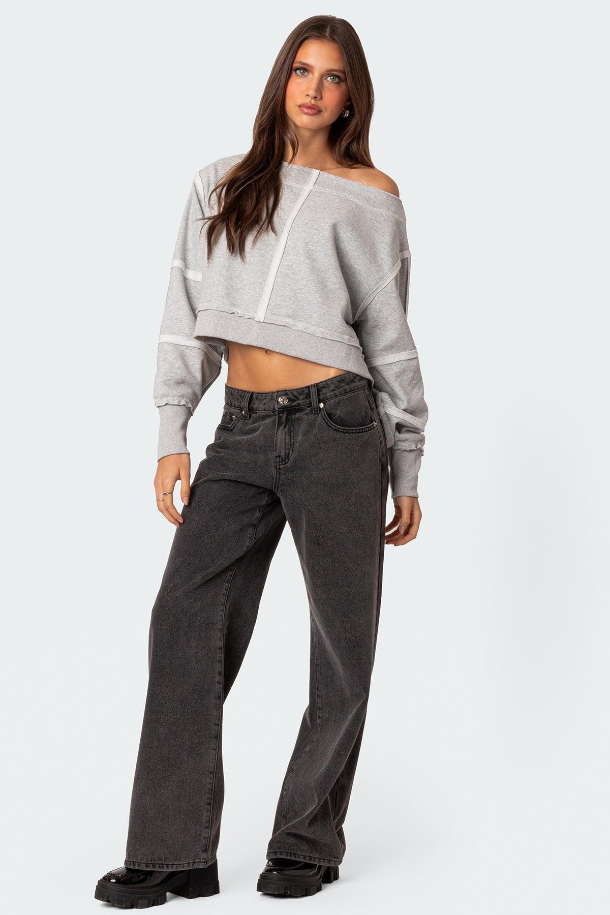 Inside Out Cropped Sweatshirt Product Image