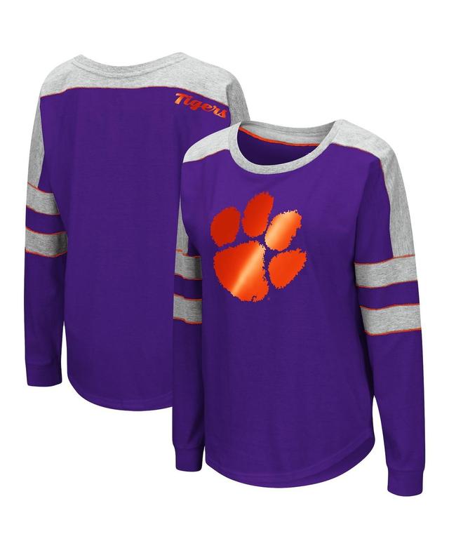 Womens Colosseum Clemson Tigers Trey Dolman Long Sleeve T-Shirt Product Image