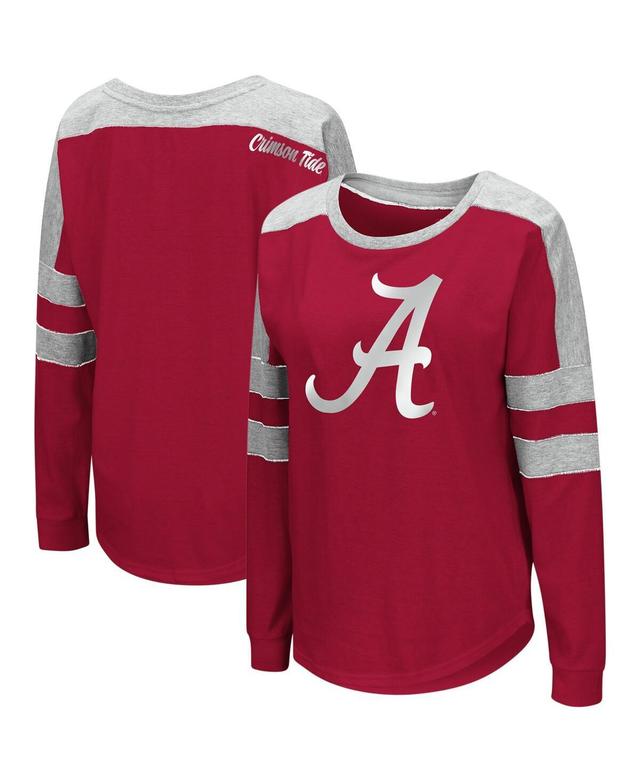 Womens Colosseum Crimson Alabama Crimson Tide Trey Dolman Long Sleeve T-Shirt Product Image