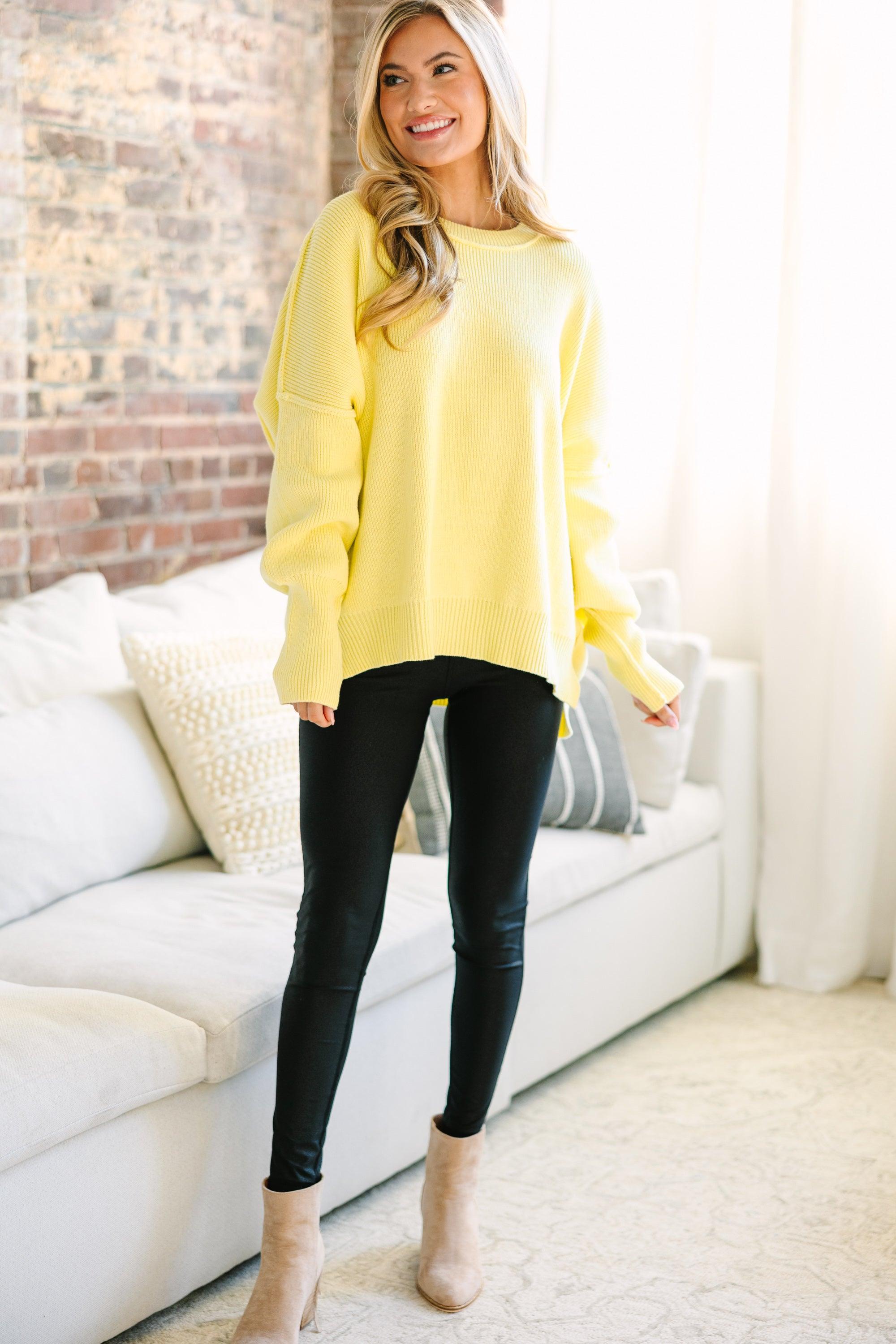 Give You Joy Yellow Dolman Sweater Female Product Image