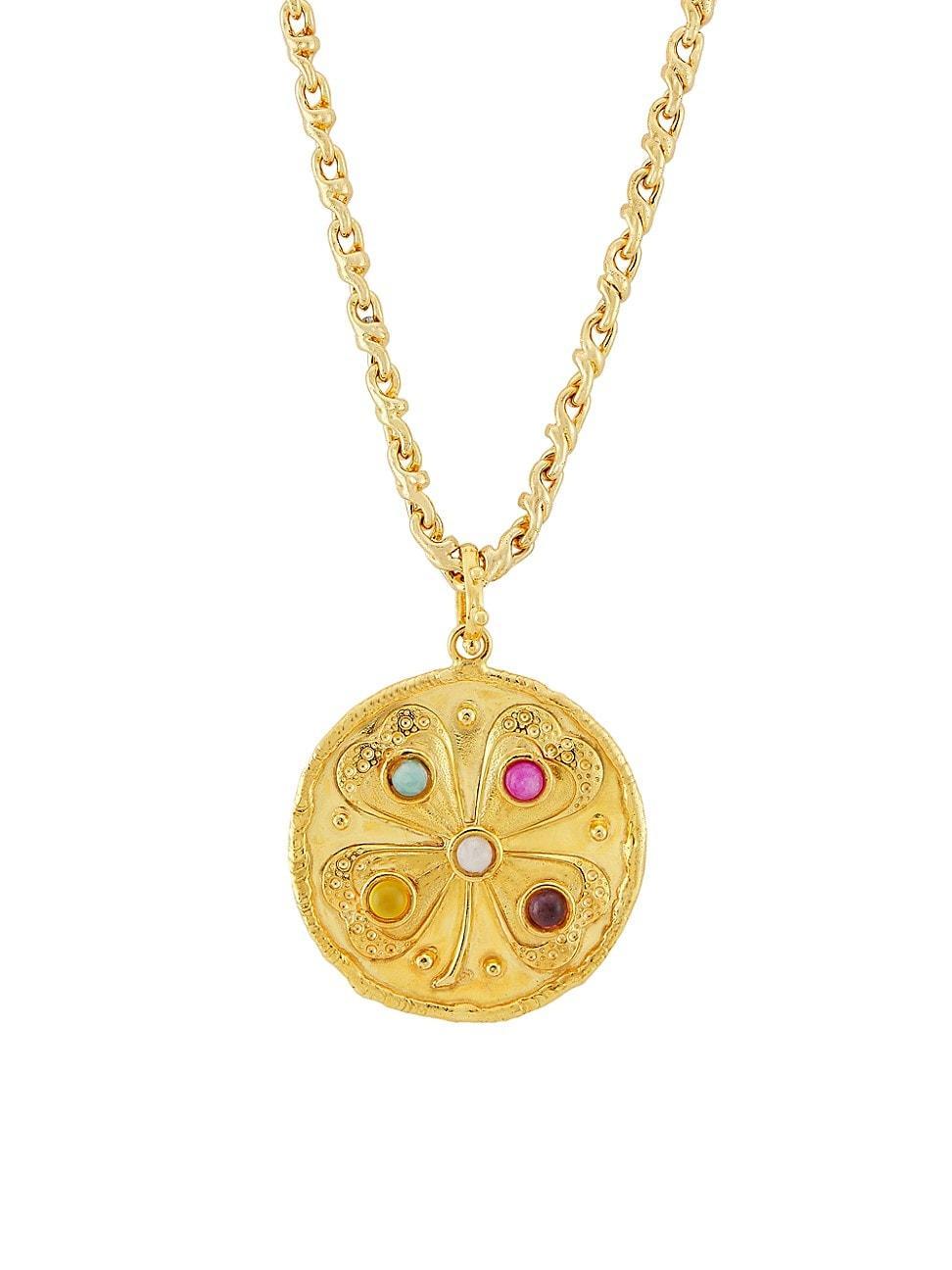 Womens 22K Gold-Plated Medallion Pendant Necklace Product Image