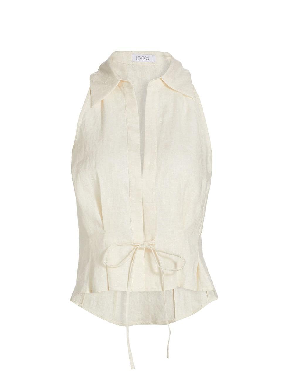 Womens Sloan Linen Vest Top Product Image