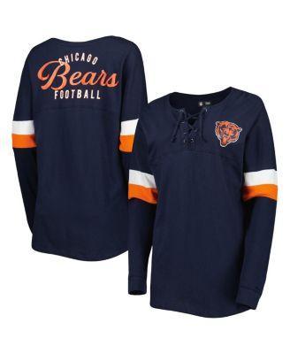 Womens New Era Navy Chicago Bears Athletic Varsity Lace-Up Long Sleeve T-shirt Product Image