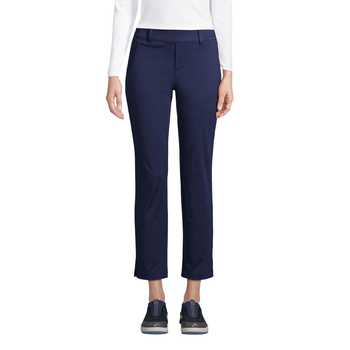 Womens Lands End Flex Mid Rise Pull On Crop Pants Product Image