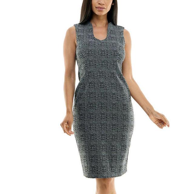 Womens Nina Leonard U-Neck Midi Sheath Dress Product Image