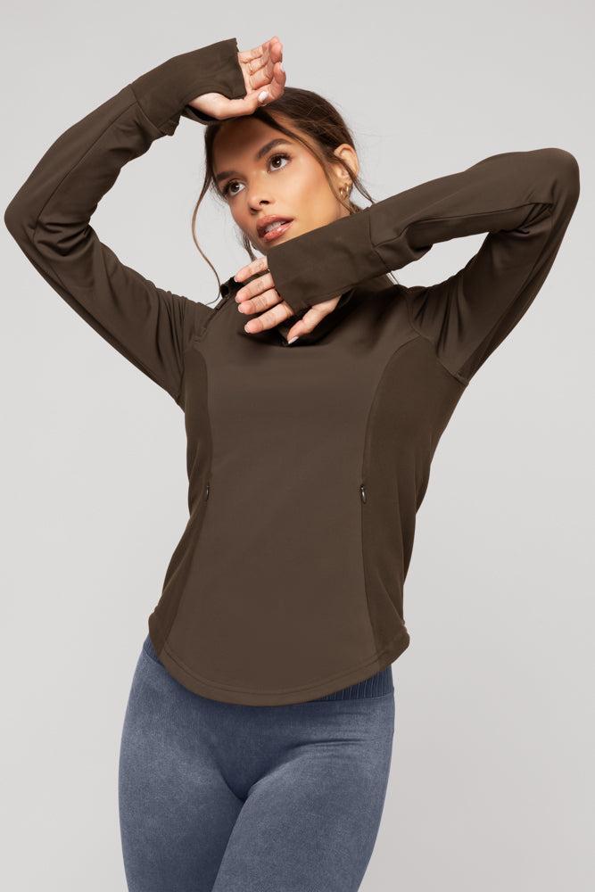 Chasing Pavements Mockneck Pullover - Evergreen Product Image