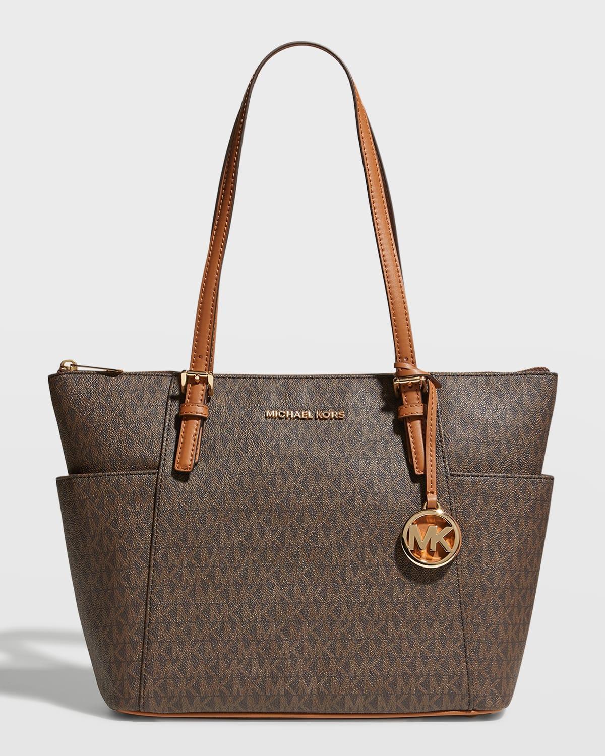 Womens Jet Set East/West Coated Canvas Top-Zip Tote Product Image