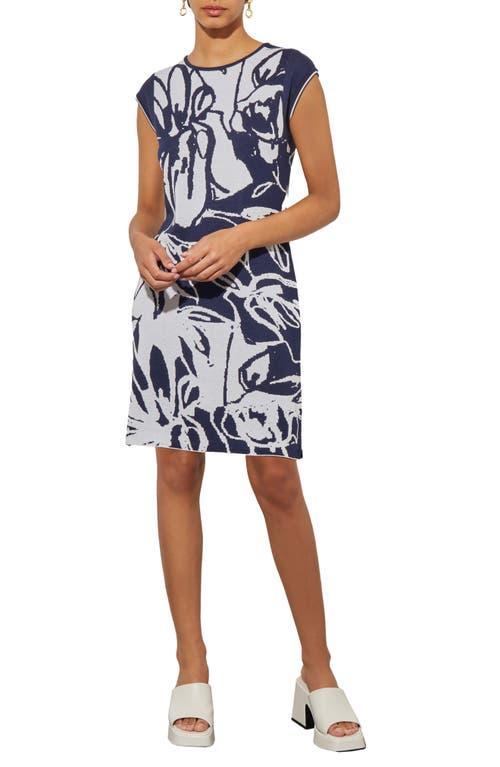 Ming Wang Abstract Floral Knit Dress Product Image