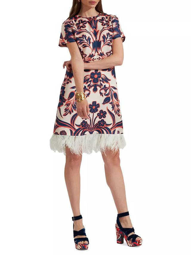 Mini Swing Dress with Feathers Product Image