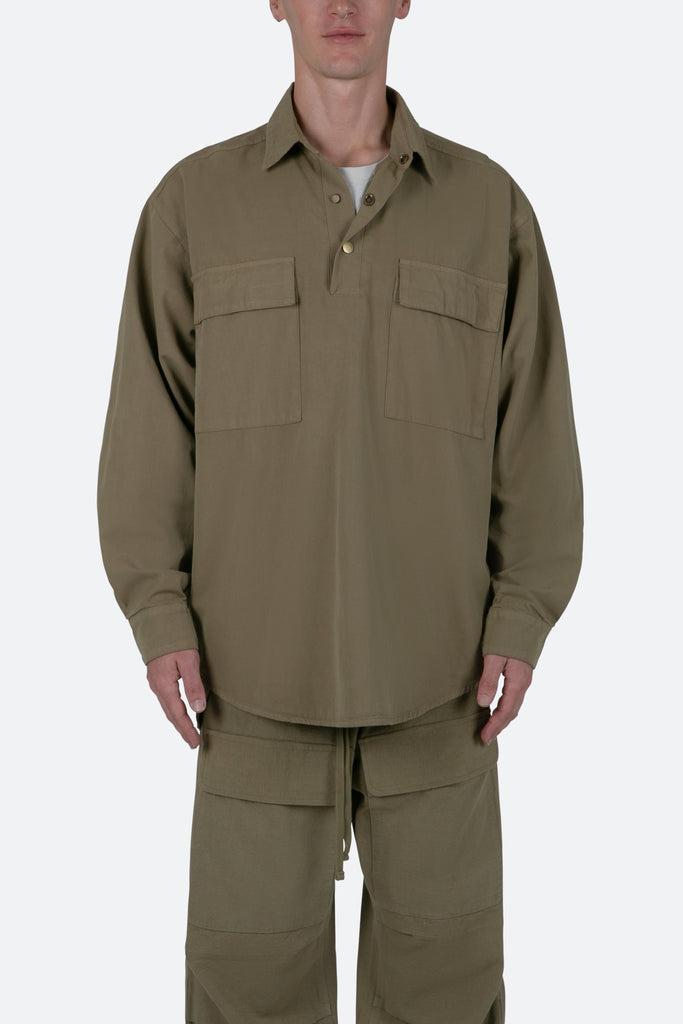 Oversized Utility Shirt - Olive Product Image