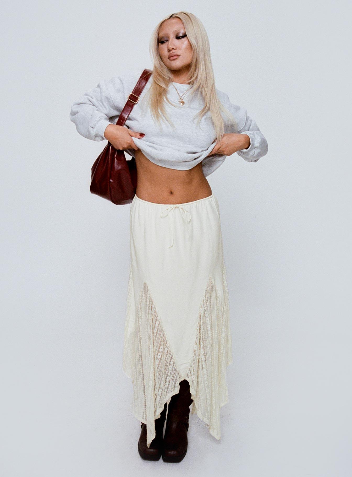 Madame Lace Maxi Skirt Cream Product Image