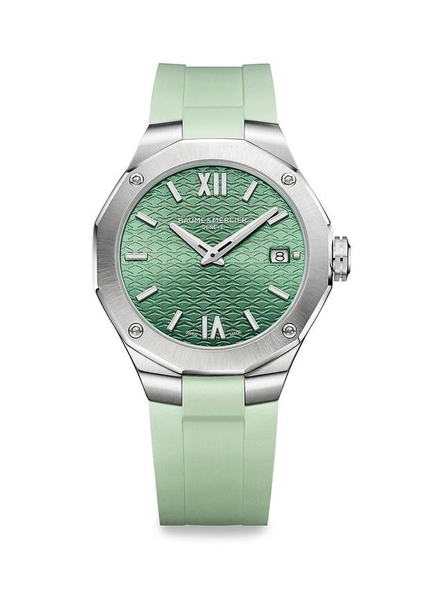 Womens Riviera 10611 Stainless Steel & Rubber Strap Watch - Green Product Image